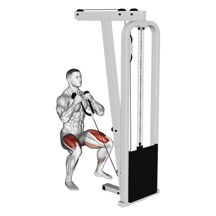 اسکوات از جلو سیم‌کش (Cable Front Squat) — حرکت چهارسر (آموزش تصویری)