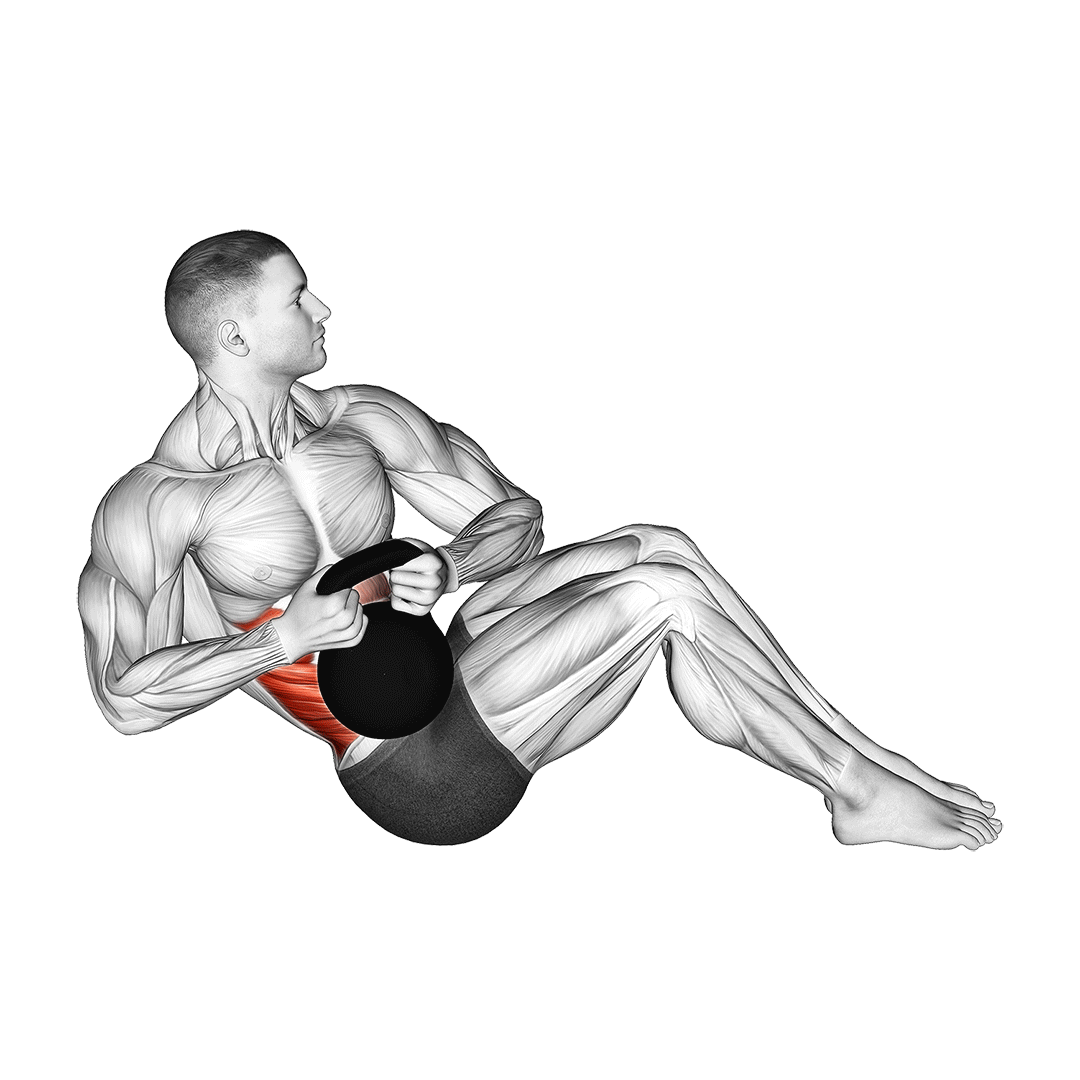 روسی کتل‌بل (How To Do A Kettlebell Russian Twist) — حرکت شکم (آموزش تصویری)