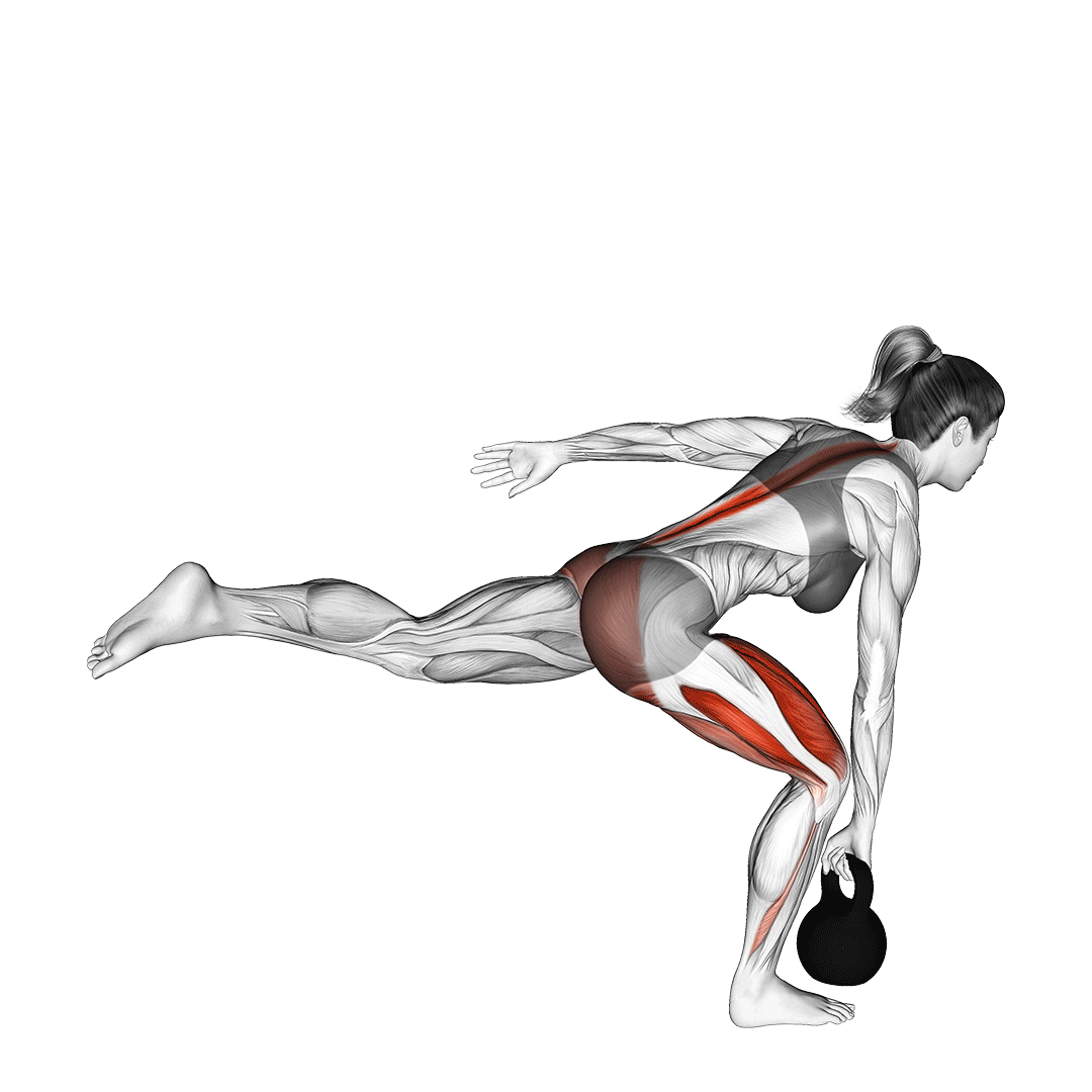 ددلیفت تکپا کتلبل (Kettlebell Single Leg Deadlift) — حرکت همسترینگ (آموزش تصویری)