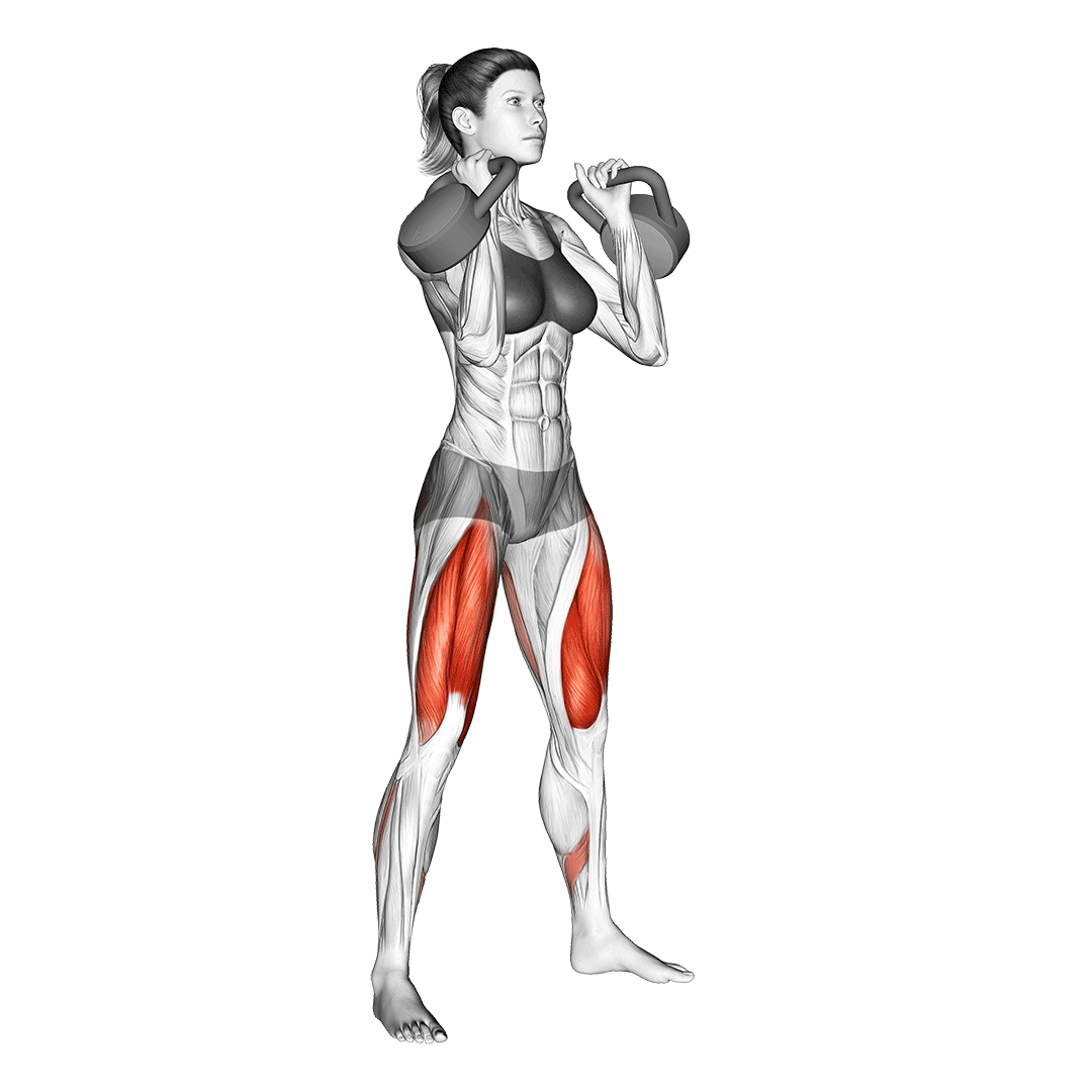 اسکوات کتل‌بل (Kettlebell Squat) — حرکت چهارسر (آموزش تصویری)