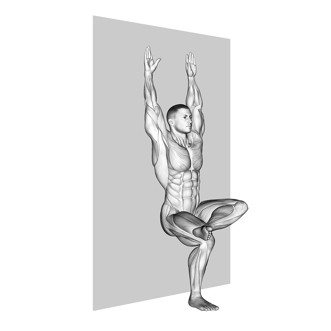 صندلی دیوار تکپا (Single Leg Wall Sit) — حرکت چهارسر (آموزش تصویری)