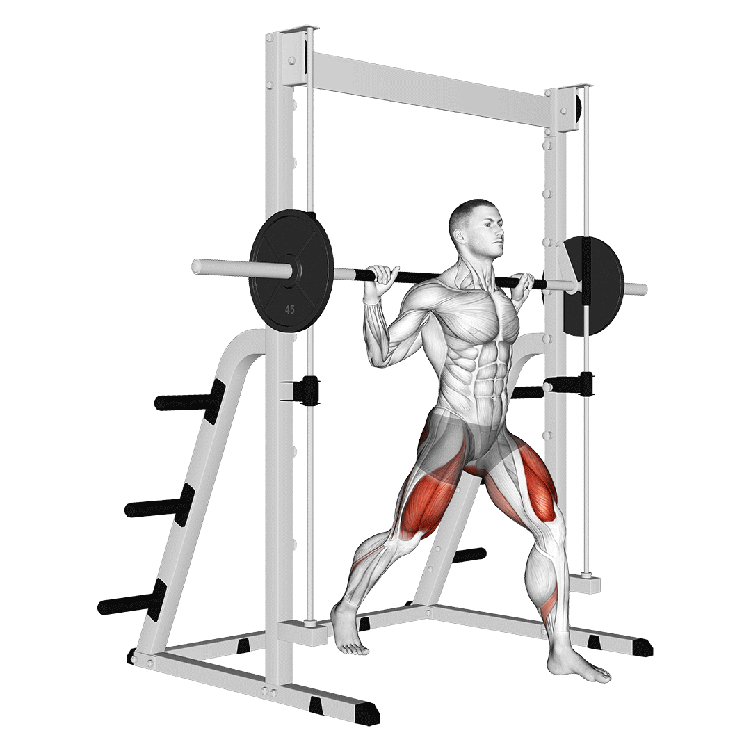 لانژ اسمیت (Smith Machine Lunge) — حرکت چهارسر (آموزش تصویری)